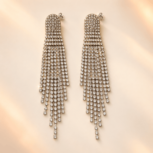 Starlight Crystal Tassel Drop Earrings