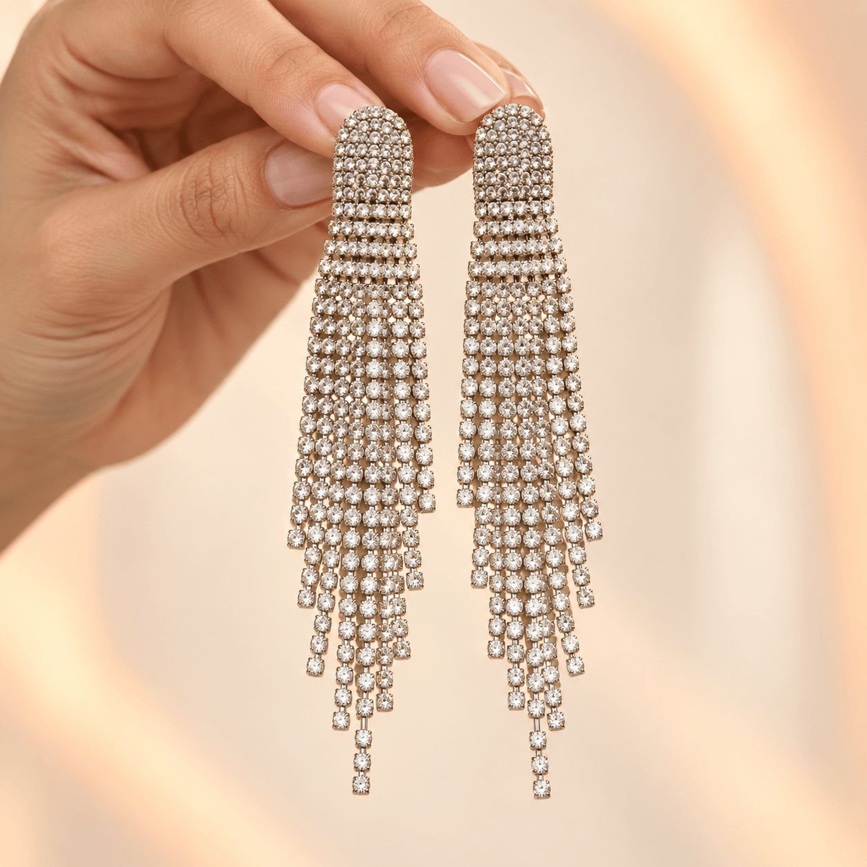 Starlight Crystal Tassel Drop Earrings